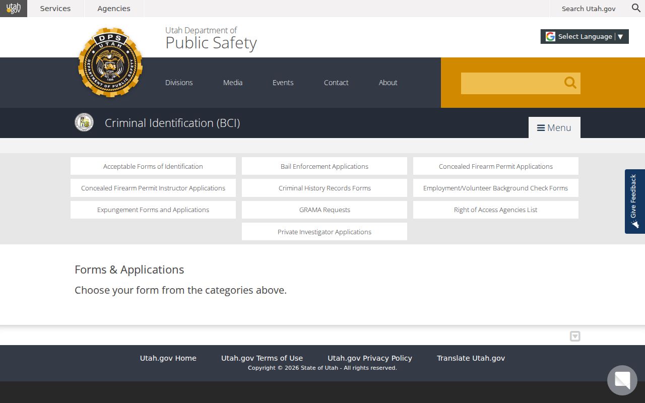 BCI forms for reviewing Morgan County arrest history