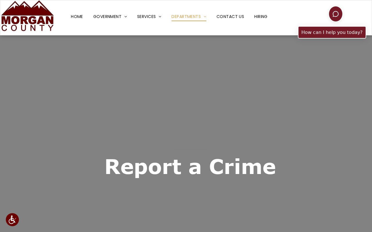 Morgan County arrest report dispatch and agency contacts