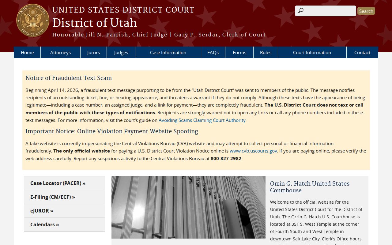 Morgan criminal history and the U.S. District Court for the District of Utah