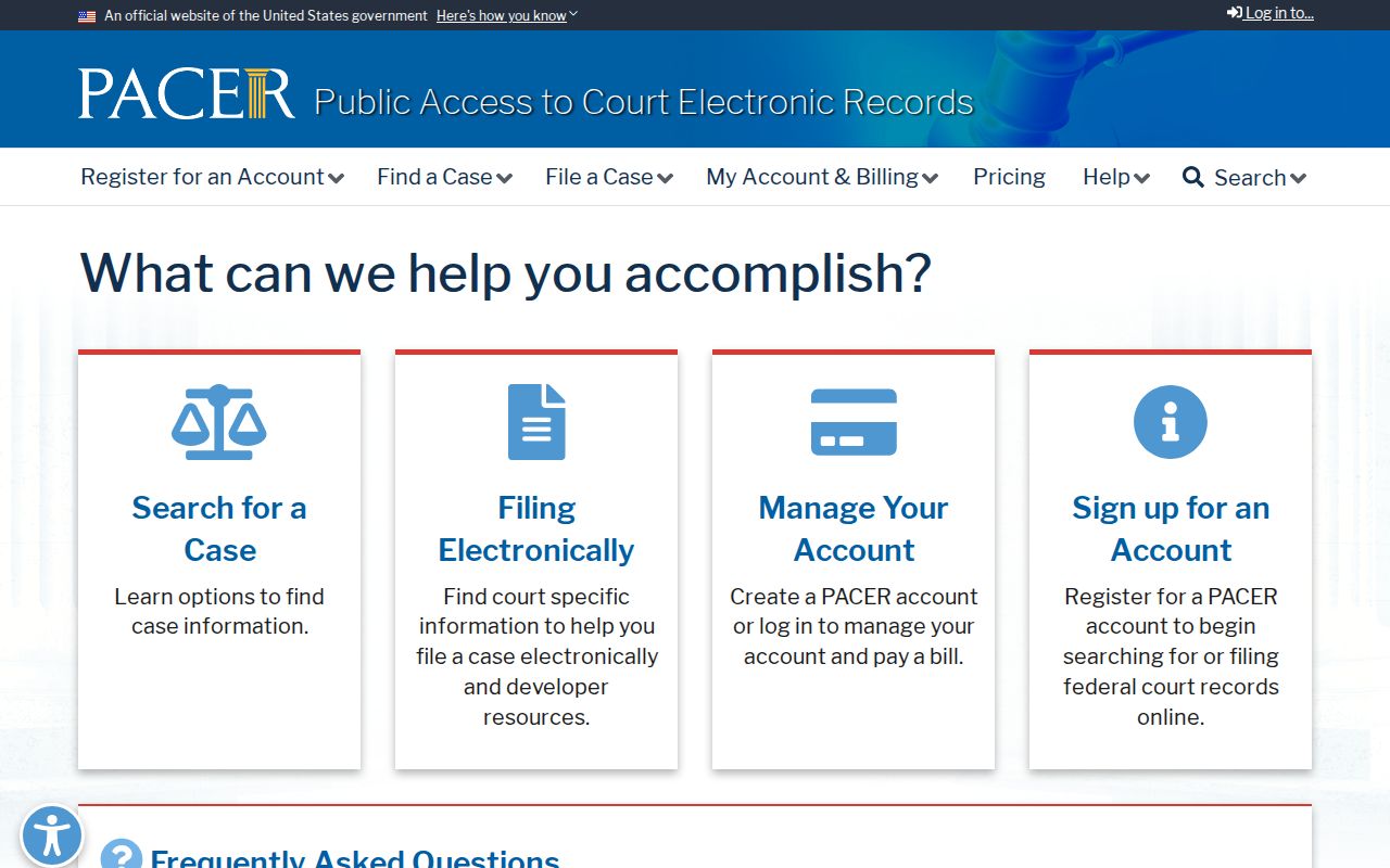 Morgan criminal records search through the federal PACER case access system