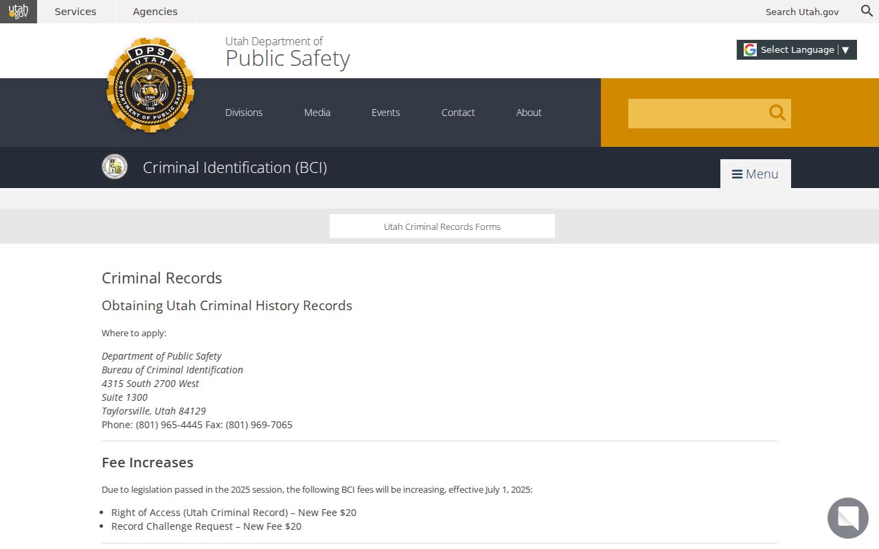 Morgan County criminal history BCI self-record instructions